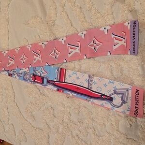 LV Logo Bag Or Hair Scarf Silk
